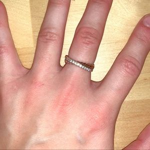 David Yurman Crossover Ring with Diamonds